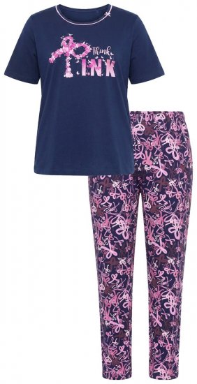 Ulla Popken 856141 Långärmad pyjamas Mörkblå - Pyjamas/Loungewear - 