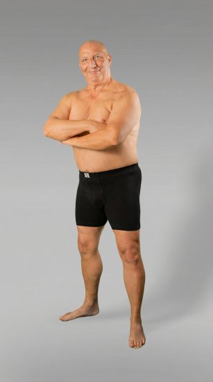20 Nodi 938 Stretch Cotton Boxer with Embroidered Long Leg Black - Boxershorts - Boxershorts för herrar i stora storlekar