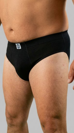 20 Nodi 974 Stretch Cotton Briefs with Internal Elastic Band and Low Rise Black - Underkläder & badkläder - Stora underkläder för män