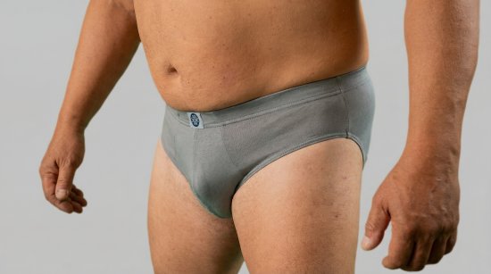 20 Nodi 974 Stretch Cotton Briefs with Internal Elastic Band and Low Rise Grey - Kalsonger - Kalsonger för herrar i stora storlekar