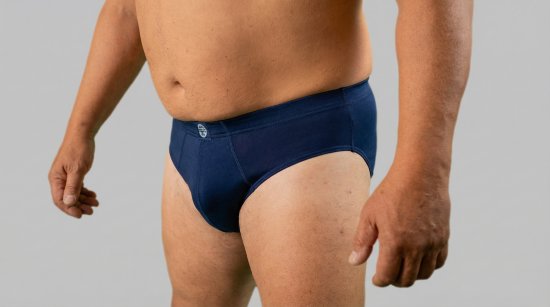 20 Nodi 974 Stretch Cotton Briefs with Internal Elastic Band and Low Rise Navy - Boxershorts - Boxershorts för herrar i stora storlekar