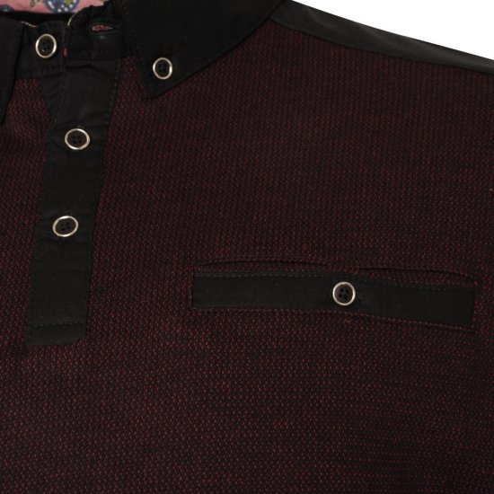 Kam Jeans 5490 Jersey Weave Contrast Polo Black - Pikétröjor - Stora pikétröjor - 2XL-8XL