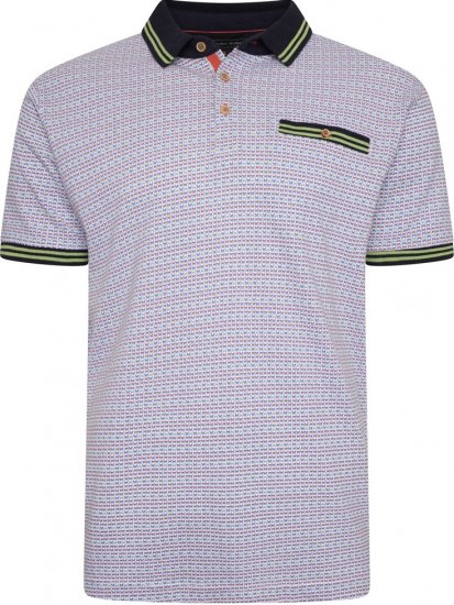 Kam Jeans 5488 Dobby Print Pique Polo Navy - Pikétröjor - Stora pikétröjor - 2XL-8XL