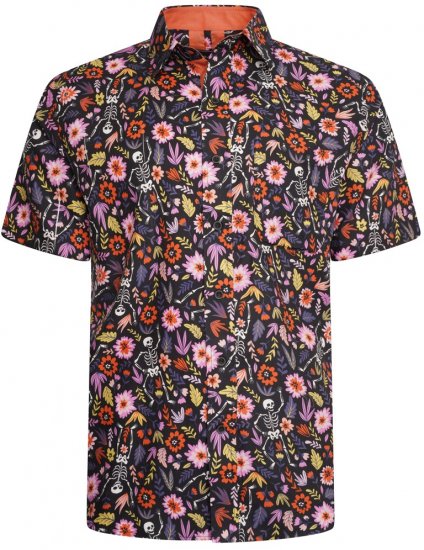 Kam Jeans 6041 Skeleton Digital Print Shirt Navy - Skjortor - Stora skjortor - 2XL-8XL