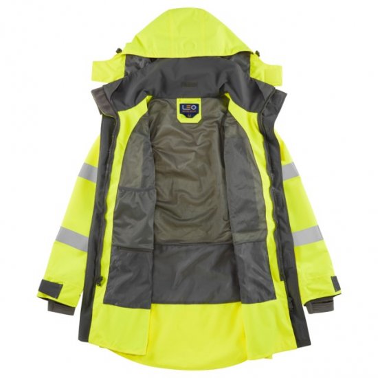Leo Eastleigh Ecoviz 10K Performance Breathable Anorak Hi-Vis Yellow - Arbetskläder - Arbetskläder i stora storlekar