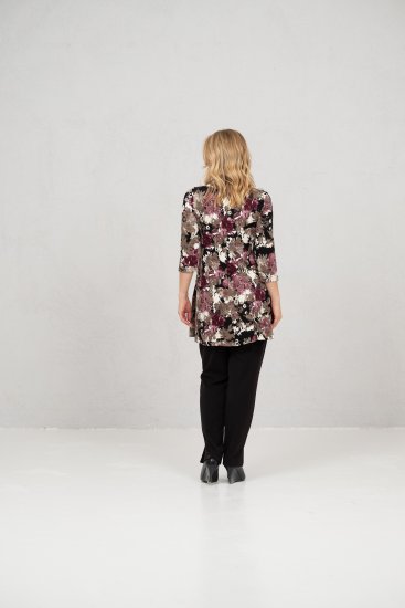 Scandinavian Caramel Flower Petals Tunic Brown - Tryckta T-shirts för dam i stora storlekar - 
