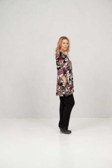 Scandinavian Caramel Flower Petals Tunic Brown - Tryckta T-shirts för dam i stora storlekar - 