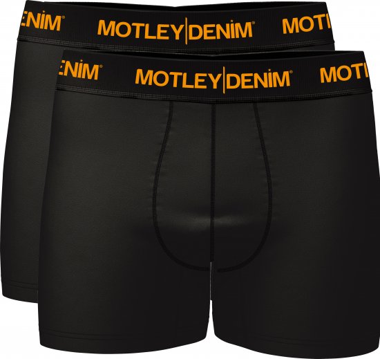 Motley Denim Amsterdam Boxershorts Black 2-pack - Underkläder & Badkläder - Stora underkläder för män