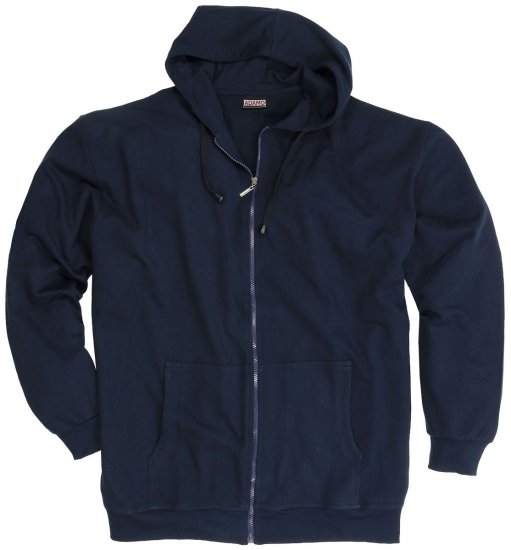 Adamo Athen Hoodie with Zipper Navy - Tröjor & hoodies - Stora hoodies & tröjor - 2XL-14XL