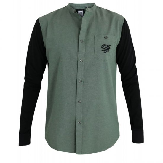 D555 Atkins Grandad Shirt with Jersey Sleeves - Skjortor - Stora skjortor - 2XL-8XL