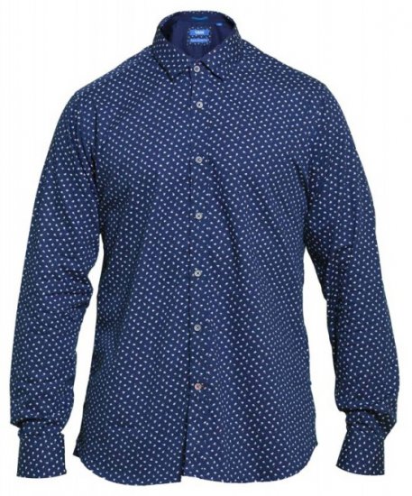 D555 Bainton Long Sleeve Shirt Navy - Skjortor - Stora skjortor - 2XL-8XL