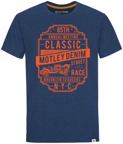 Motley Denim Blackpool T-shirt Dark Indigo - T-shirts - Stora T-shirts - 2XL-14XL