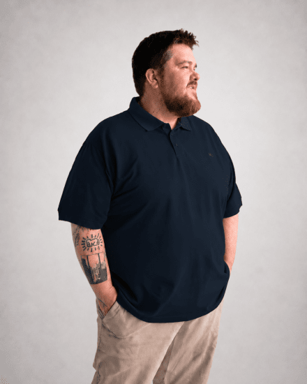 Motley Denim Bratislava Polo Navy - Pikétröjor - Stora pikétröjor - 2XL-8XL