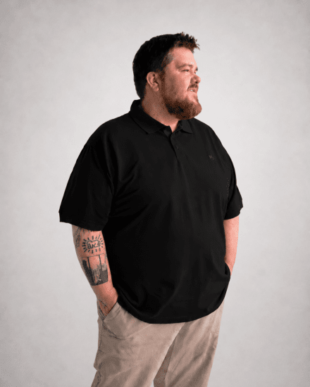 Motley Denim Bratislava Polo Black - Pikétröjor - Stora pikétröjor - 2XL-8XL
