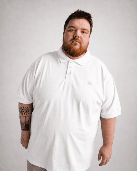 Motley Denim Bratislava Polo White - Pikétröjor - Stora pikétröjor - 2XL-8XL