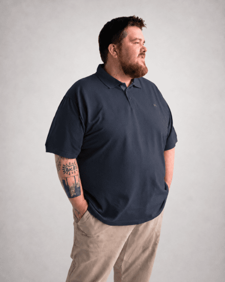 Motley Denim Bratislava Polo Dark Indigo - Pikétröjor - Stora pikétröjor - 2XL-8XL