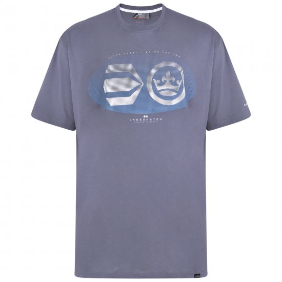 Crosshatch Eliptical T-shirt Grey - T-shirts - Stora T-shirts - 2XL-14XL