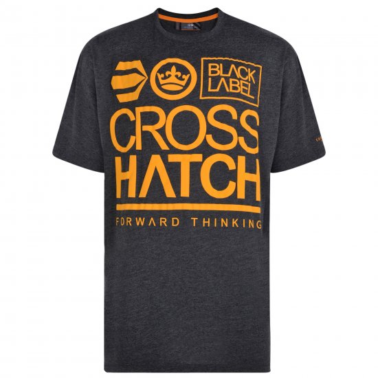 Crosshatch Large Go T-shirt Charcoal - T-shirts - Stora T-shirts - 2XL-14XL