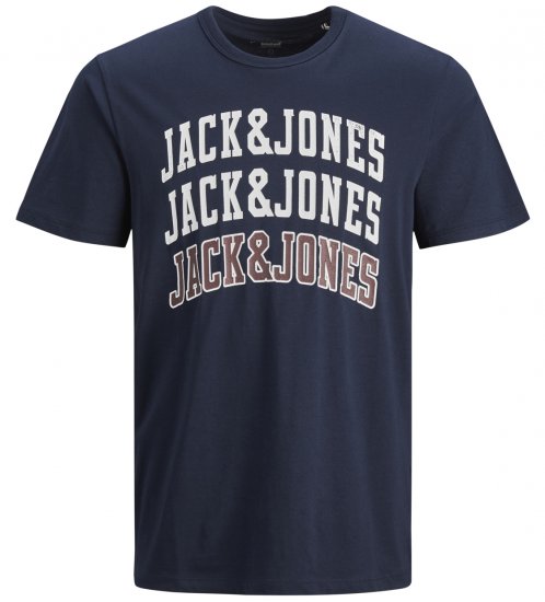 Jack & Jones JJCROSSING T-shirt Navy - T-shirts - Stora T-shirts - 2XL-14XL
