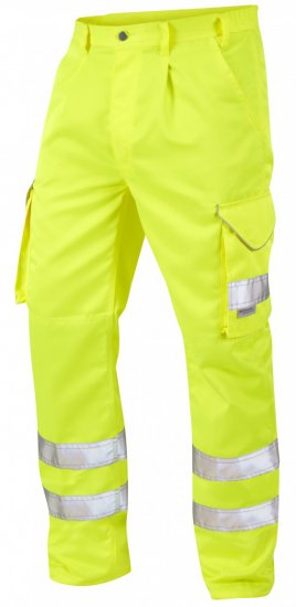 Leo Bideford Cargo Pants Hi-Vis Yellow - Arbetskläder - Arbetskläder i stora storlekar