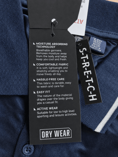 D555 Hinckley Stretch Polo With Contrast Tipping Collar Navy - Pikétröjor - Stora pikétröjor - 2XL-8XL