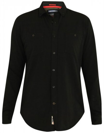 D555 Donnie Long Sleeve Jersey Shirt Black - Skjortor - Stora skjortor - 2XL-8XL