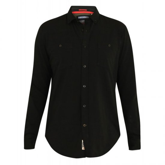 D555 Donnie Long Sleeve Jersey Shirt Black - Skjortor - Stora skjortor - 2XL-8XL