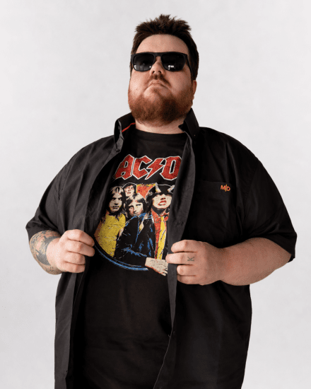 D555 Hugh Official ACDC Highway To Hell T-shirt med tryck Svart - T-shirts - Stora T-shirts - 2XL-14XL