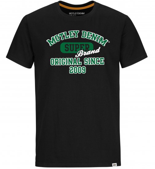 Motley Denim Exeter T-shirt Green on Black - T-shirts - Stora T-shirts - 2XL-14XL