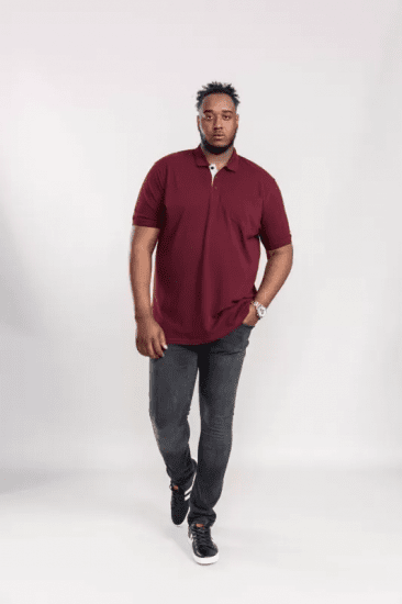 D555 Grant Polo Shirt Maroon - Pikétröjor - Stora pikétröjor - 2XL-8XL