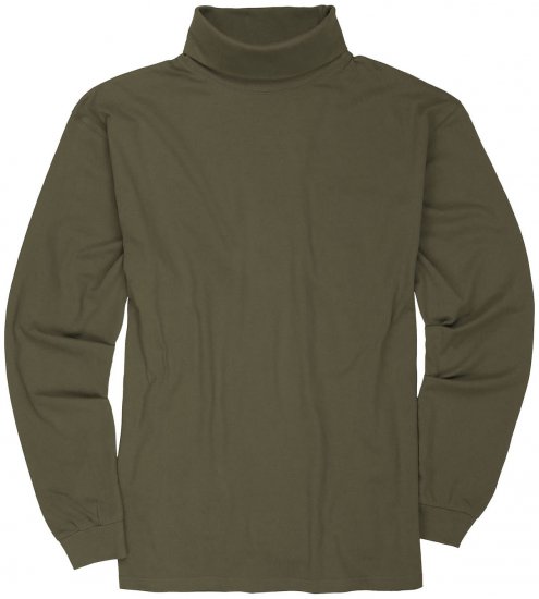 Adamo Fabio Comfort fit Turtleneck Long sleeve T-shirt Khaki - T-shirts - Stora T-shirts - 2XL-14XL