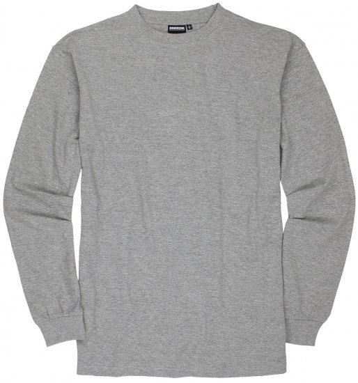 Adamo Floyd Comfort fit Long sleeve T-shirt Grey - T-shirts - Stora T-shirts - 2XL-14XL