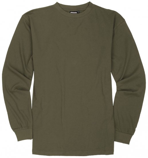 Adamo Floyd Comfort fit Long sleeve T-shirt Khaki - T-shirts - Stora T-shirts - 2XL-14XL