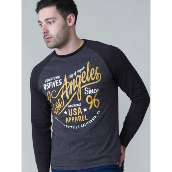 D555 Neill Long Sleeve T-shirt Black - T-shirts - Stora T-shirts - 2XL-14XL