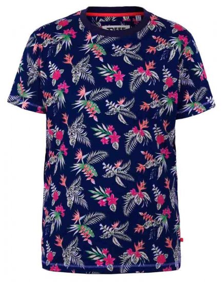 D555 Fraser Hawaiian Print Crew Neck T-Shirt - T-shirts - Stora T-shirts - 2XL-14XL