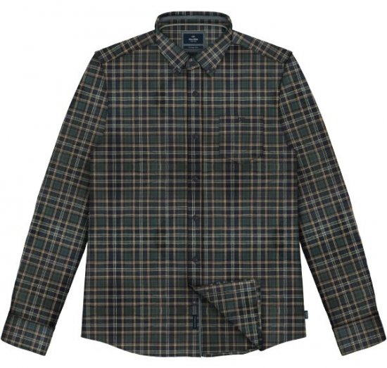 Double Outfitters FS-5230 Rutig skjorta Mörkgrön/Beige - Skjortor - Stora skjortor - 2XL-8XL