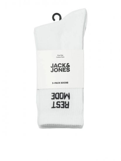 Jack & Jones Power Statements Tennisstrumpor Vit 3-pack - Underkläder & badkläder - Stora underkläder för män