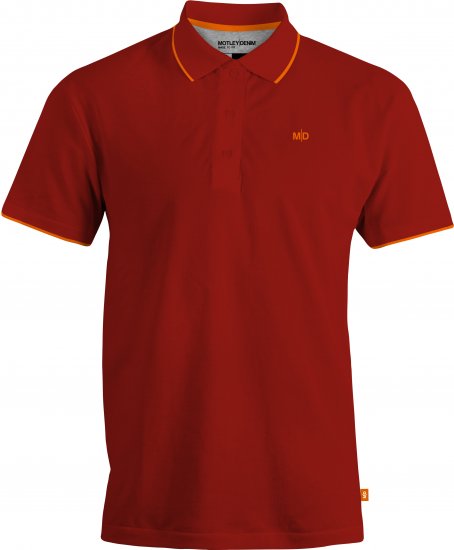 Motley Denim Helsinki Polo Red - Pikétröjor - Stora pikétröjor - 2XL-8XL