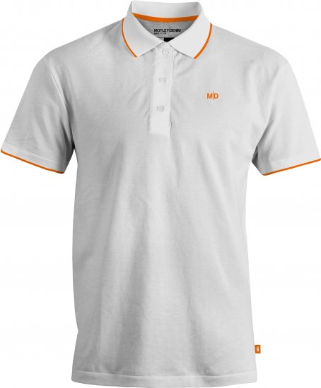 Motley Denim Helsinki Polo White - Pikétröjor - Stora pikétröjor - 2XL-8XL