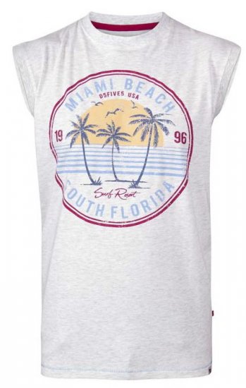 D555 Shipley Miami Beach Printed Sleeveless T-Shirt - T-shirts - Stora T-shirts - 2XL-14XL