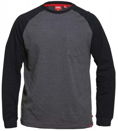 D555 Illinois Long Sleeve T-shirt Charcoal - T-shirts - Stora T-shirts - 2XL-14XL