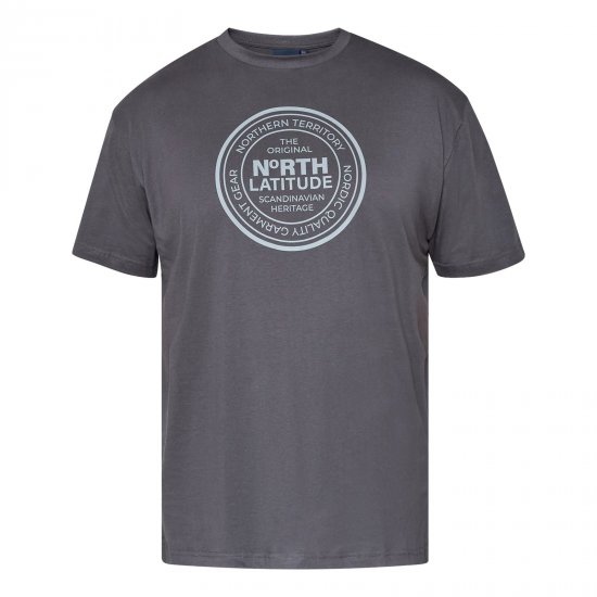 North Latitude T-Shirt Grå/Charcoal - T-shirts - Stora T-shirts - 2XL-14XL
