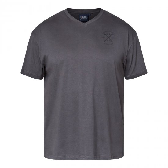 North Latitude Alpine Club T-Shirt Grå/Charcoal - T-shirts - Stora T-shirts - 2XL-14XL