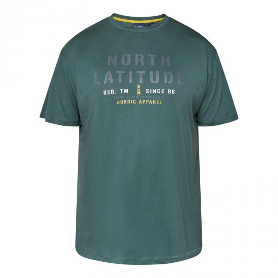 North Latitude T-Shirt Grön/Khaki - T-shirts - Stora T-shirts - 2XL-14XL
