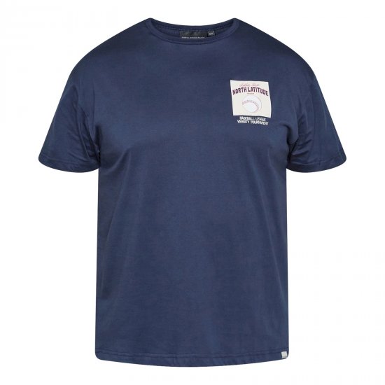 North Latitude T-Shirt With Print Mörkblå - T-shirts - Stora T-shirts - 2XL-14XL