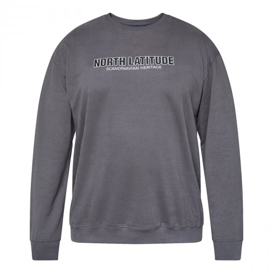 North Latitude Crewneck Sweatshirt Grå/Charcoal - TALL tröjor - TALL sweatshirts för långa män
