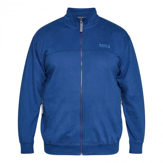 North Latitude Sweat Cardigan Blå - TALL tröjor - TALL sweatshirts för långa män