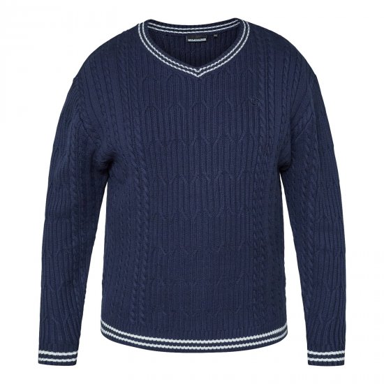 North Latitude V-Neck Knit Mörkblå - Tröjor & hoodies - Stora hoodies & tröjor - 2XL-14XL