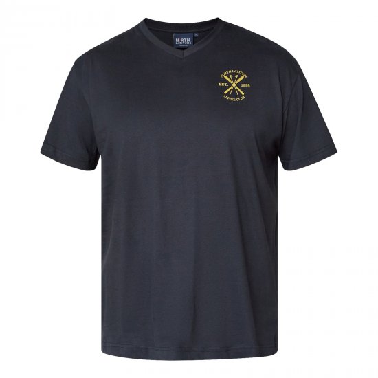 North Latitude Alpine Club T-Shirt Svart - TALL T-shirts - T-Shirts för Långa Män