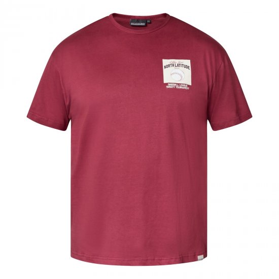 North Latitude T-Shirt With Print Röd - T-shirts - Stora T-shirts - 2XL-14XL